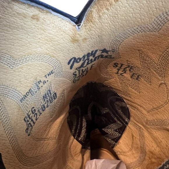 Tony Lama 6250 Black Shrunken Shoulder Leather Boots Mens Size 12 EE - Picture 6 of 8